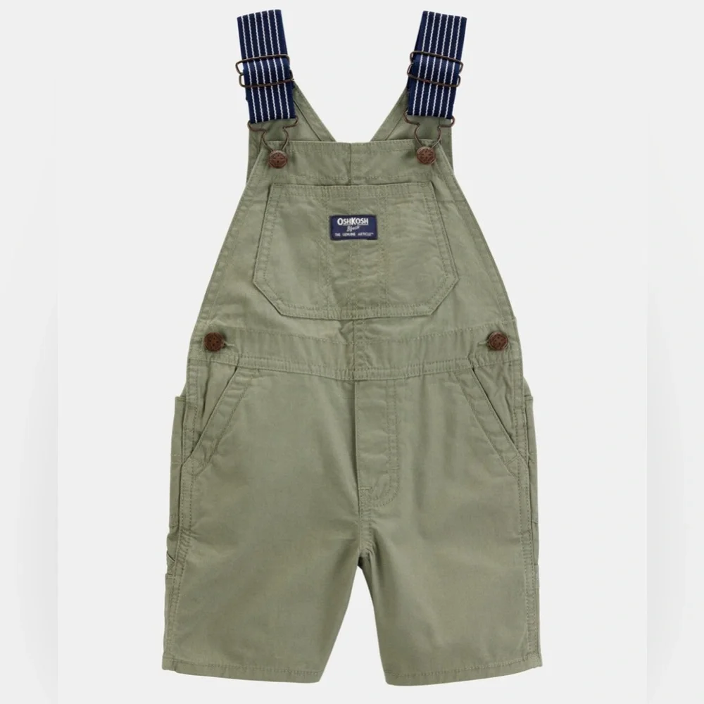NWT OshKosh B’Gosh Overall Shorts Shortalls Forest Green